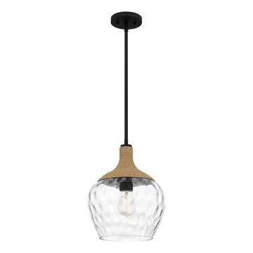 Quoizel - Pendellampe ROYER 1xE27/60W/230V diameter 30,2 cm transparent/sort/beige