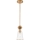 Quoizel - Pendellampe STARING 1xE27/40W/230V diameter 18,4 cm guldfarvet/patina/transparent