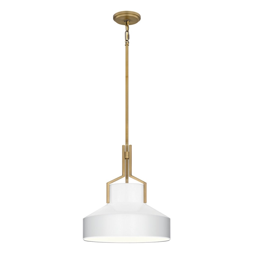 Quoizel - BRECKEN pendellampe på stang 2xE27/60W/230V guld/hvid