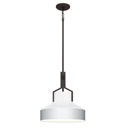 Quoizel - Loftpendel med stang BRECKEN 2xE27/60W/230V sort/hvid