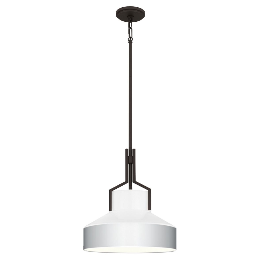 Quoizel - Loftpendel med stang BRECKEN 2xE27/60W/230V sort/hvid