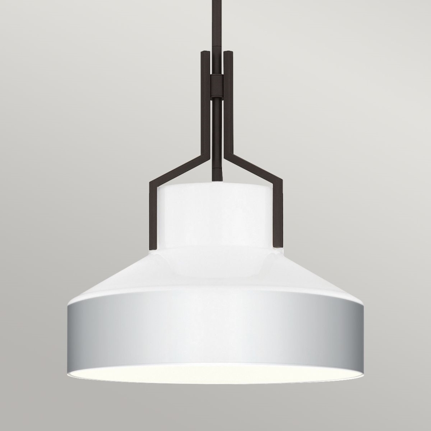 Quoizel - Loftpendel med stang BRECKEN 2xE27/60W/230V sort/hvid
