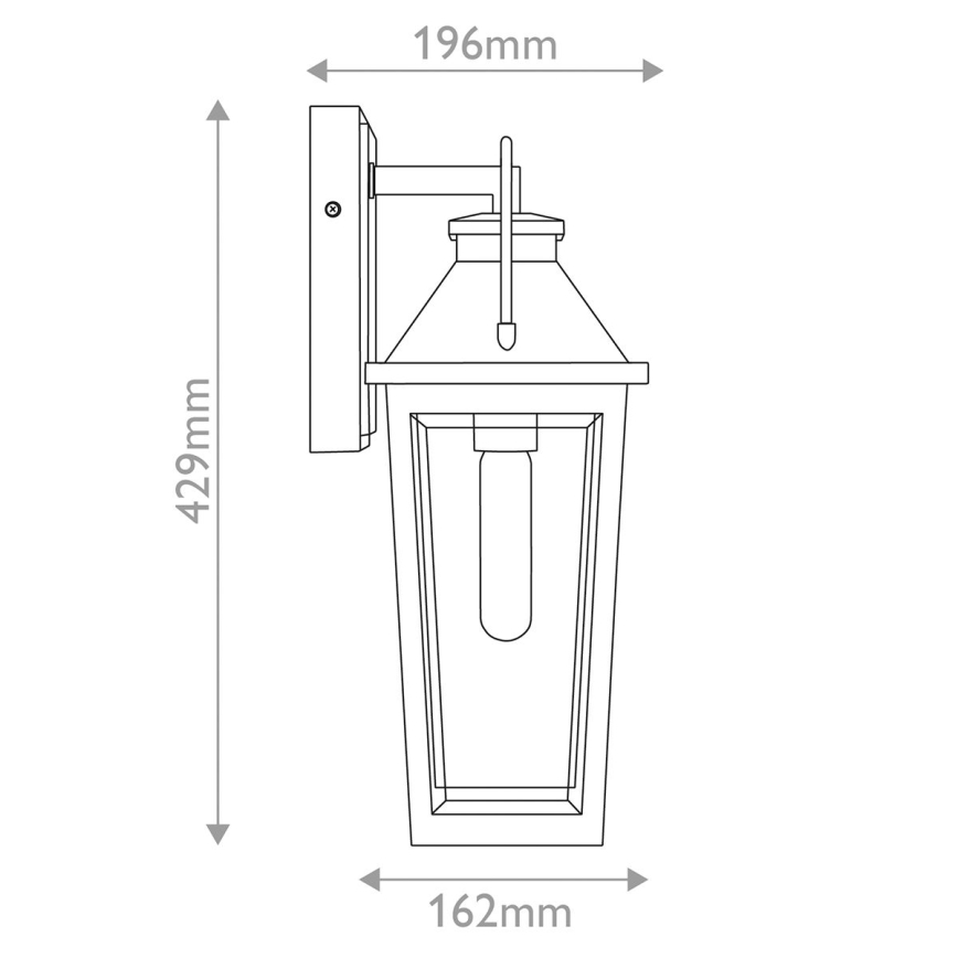 Quoizel - Udendørs væglampe BUCKLEY M 1xE27/40W/230V IP44 sort