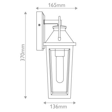 Quoizel - Udendørs væglampe BUCKLEY 1xE27/40W/230V IP44 sort