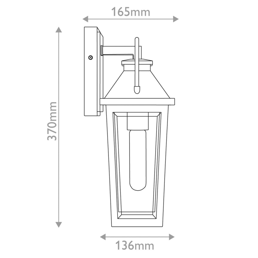 Quoizel - Udendørs væglampe BUCKLEY 1xE27/40W/230V IP44 sort