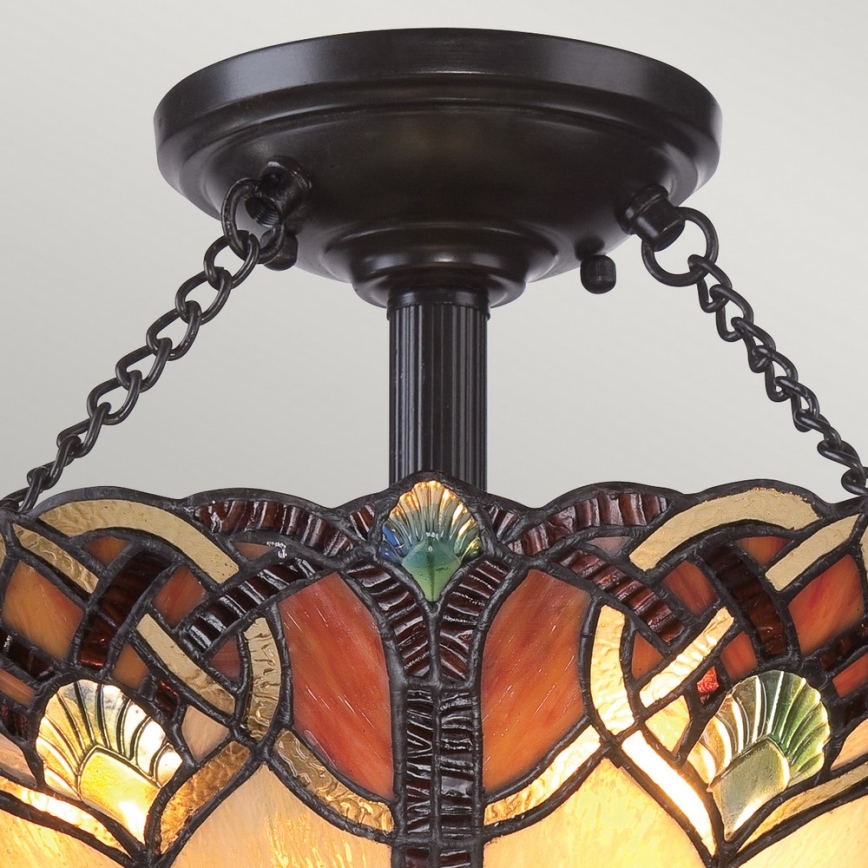 Quoizel - Loftlampe Tiffany CAMBRIDGE 2xE27/100W/230V