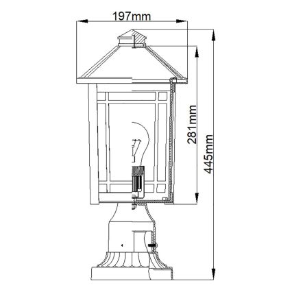 Quoizel - Udendørslampe CEDAR POINT 1xE27/60W/230V IP44
