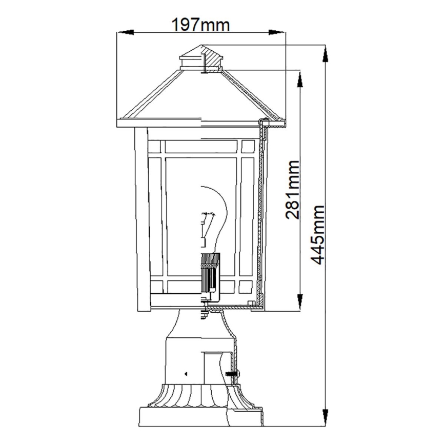 Quoizel - Udendørslampe CEDAR POINT 1xE27/60W/230V IP44