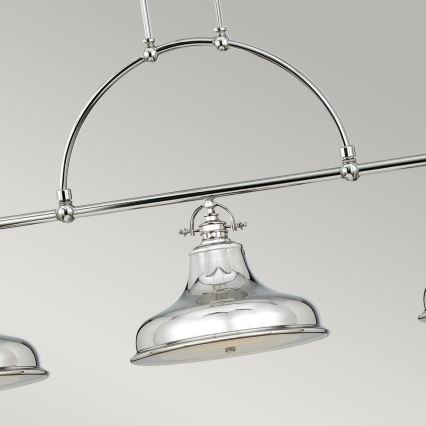 Quoizel - Pendel med kædeophæng EMERY 3xE27/100W/230V skinnende krom