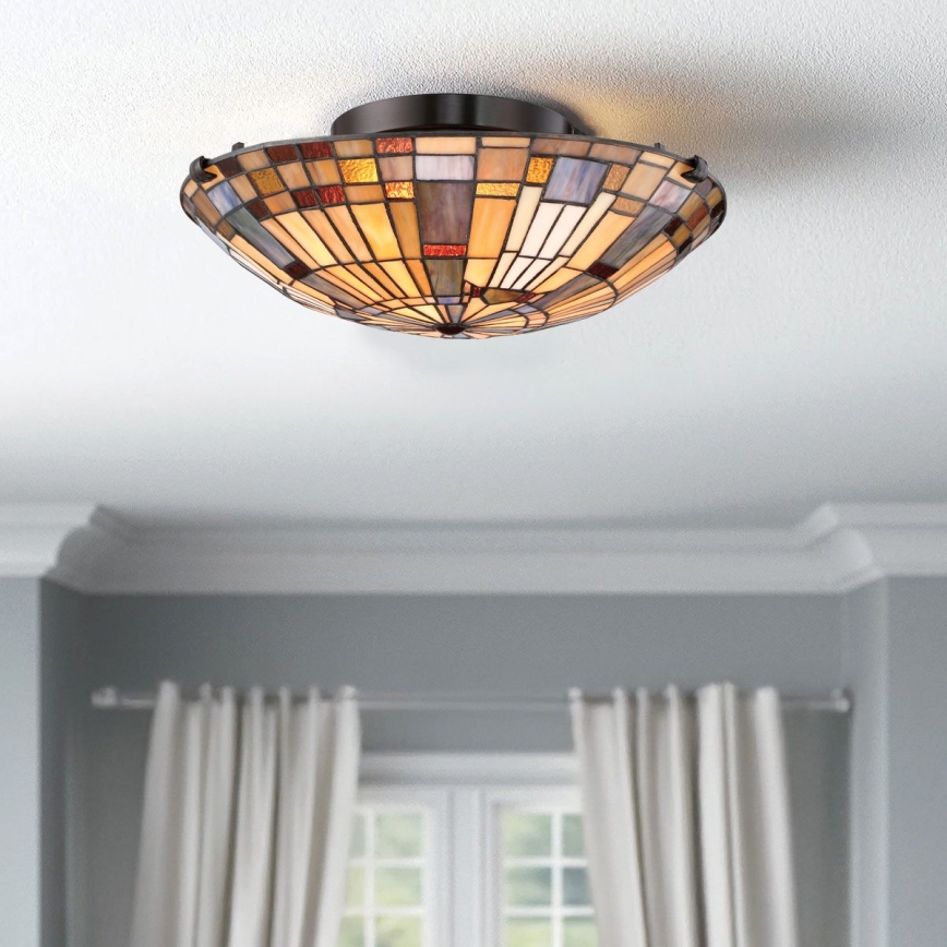 Quoizel - Loftlampe INGLENOOK 2xE27/60W/230V diameter 40,7 cm