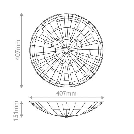 Quoizel - Loftlampe INGLENOOK 2xE27/60W/230V diameter 40,7 cm