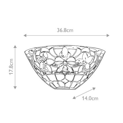 Quoizel - Tiffany-væglampe KAMI 2xE14/60W/230V