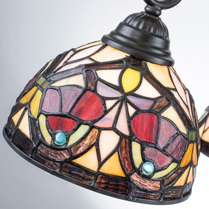 Quoizel - Kædeophængt Tiffany-lysekrone LARISSA 3xE27/60W/230V Ø 63,6 cm