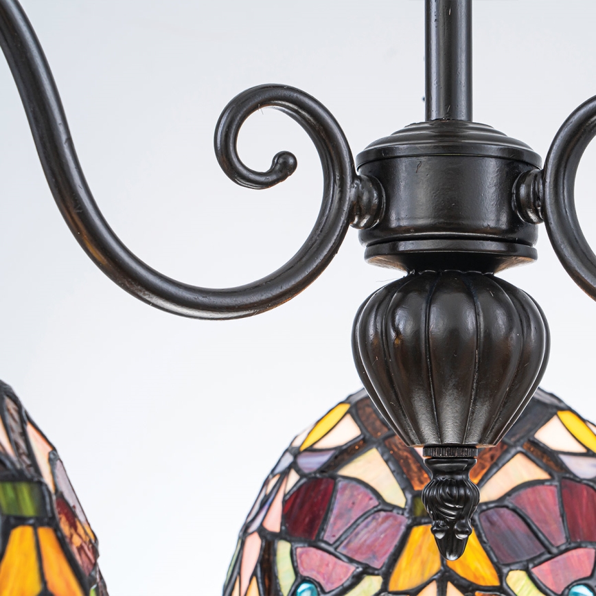 Quoizel - Kædeophængt Tiffany-lysekrone LARISSA 3xE27/60W/230V Ø 63,6 cm