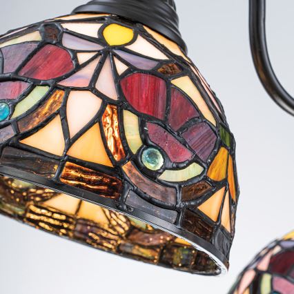 Quoizel - Kædeophængt Tiffany-lysekrone LARISSA 3xE27/60W/230V Ø 63,6 cm