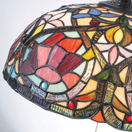 Quoizel - Lysekrone på kæde Tiffany LARISSA 3xE27/60W/230V Ø 38,5 cm