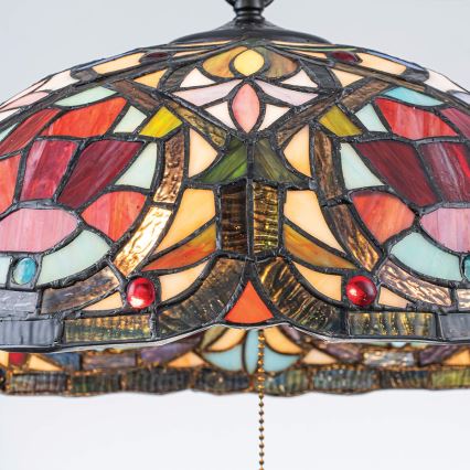 Quoizel - Lysekrone på kæde Tiffany LARISSA 3xE27/60W/230V Ø 38,5 cm