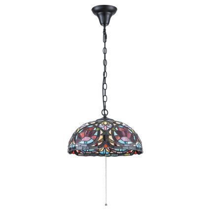 Quoizel - Lysekrone på kæde Tiffany LARISSA 3xE27/60W/230V Ø 38,5 cm
