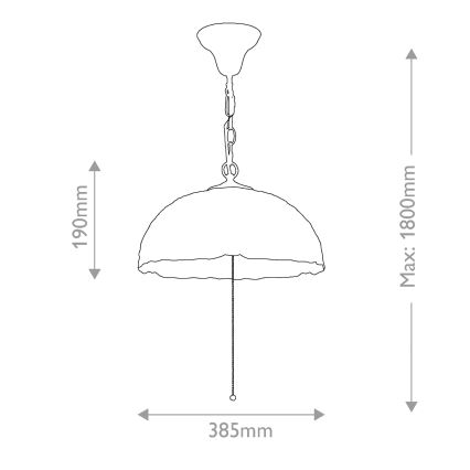 Quoizel - Lysekrone på kæde Tiffany LARISSA 3xE27/60W/230V Ø 38,5 cm
