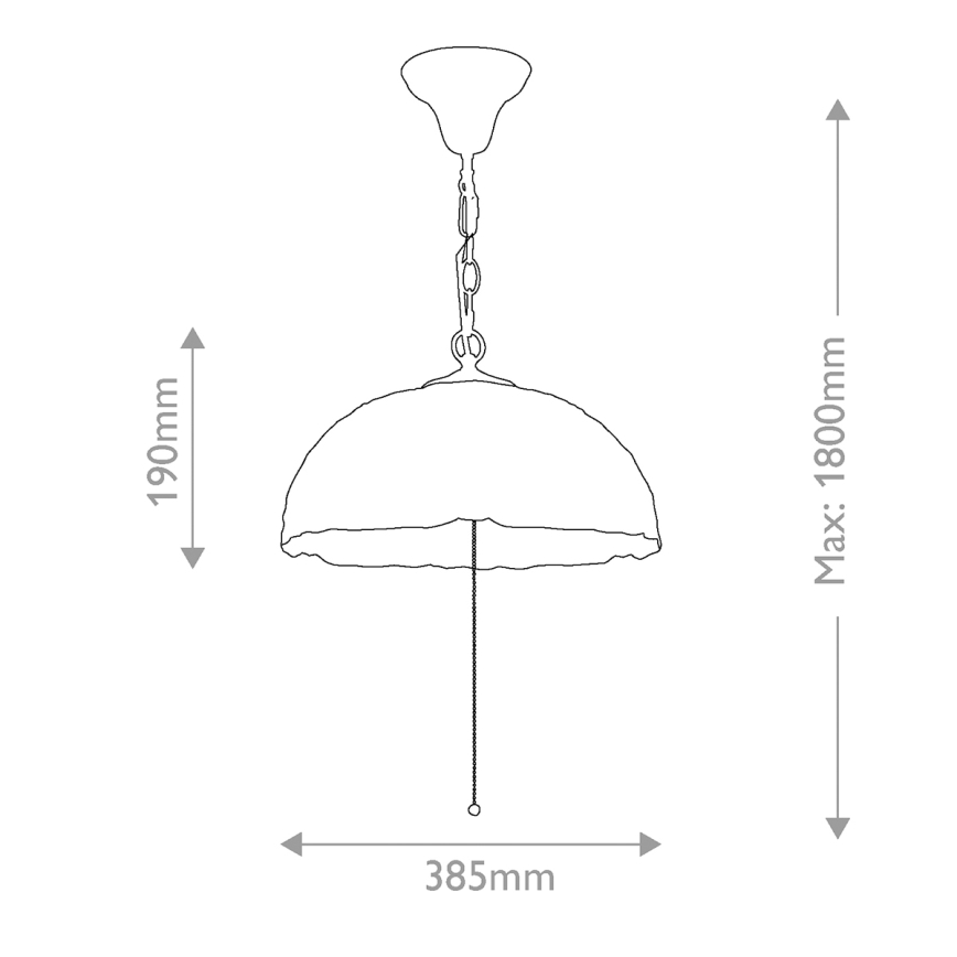 Quoizel - Lysekrone på kæde Tiffany LARISSA 3xE27/60W/230V Ø 38,5 cm
