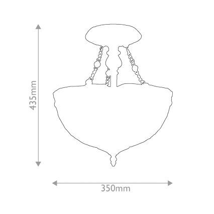 Quoizel - Overflademonteret Tiffany-loftlampe LARISSA 2xE27/60W/230V Ø 35 cm