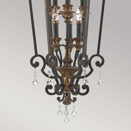 Quoizel - Kædeophængt lysekrone MARQUETTE 6xE14/60W/230V i bronze