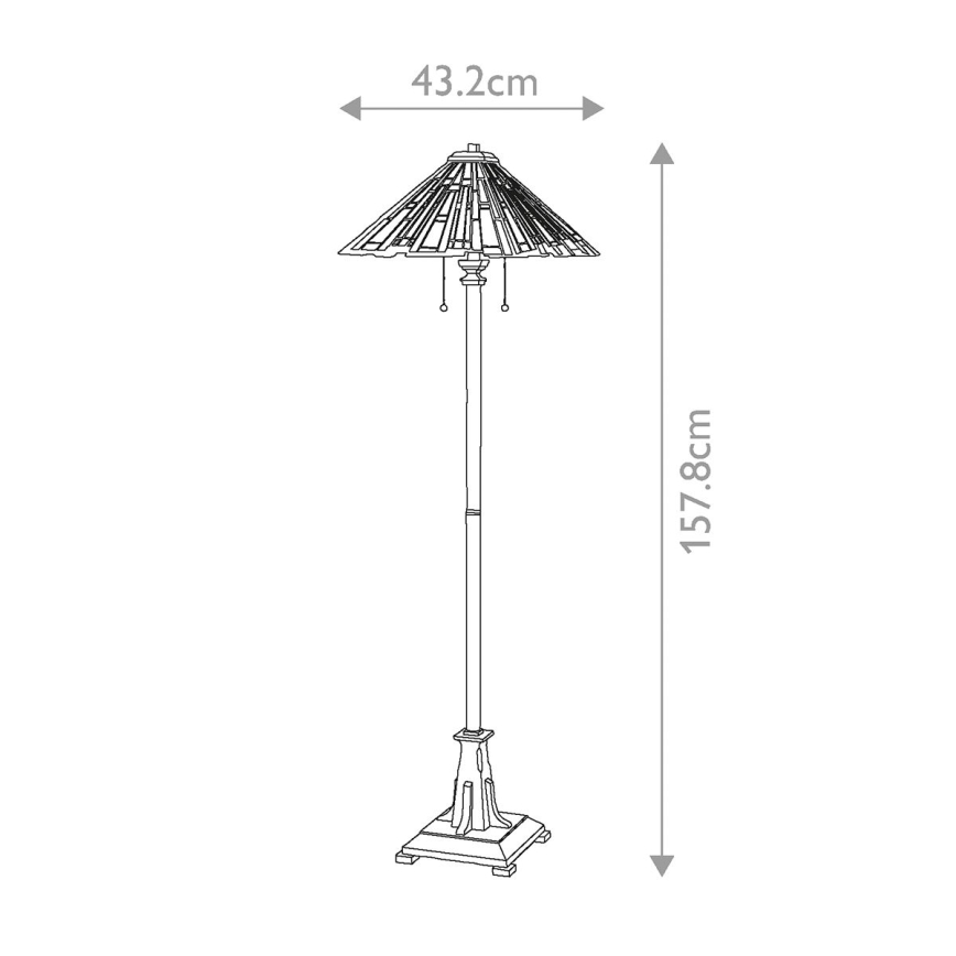 Quoizel - Gulvlampe MAYBECK 2xE27/60W/230V