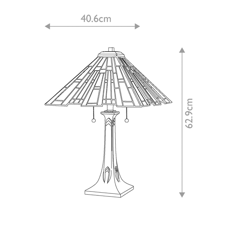 Quoizel - Bordlampe Tiffany MAYBECK 2xE27/60W/230V
