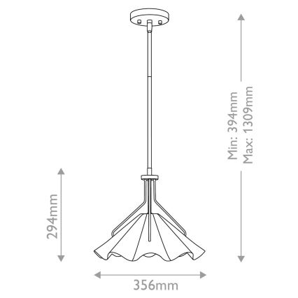 Quoizel - Pendellampe MEJIA 1xE27/60W/230V diameter 35,6 cm messing