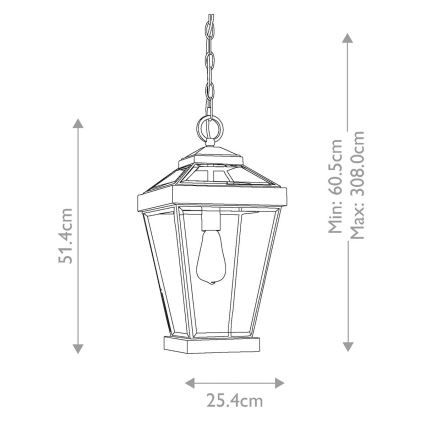 Quoizel - Udendørspendel med kædeophæng RAVINE 1xE27/60W/230V IP23 brun