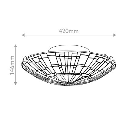 Quoizel - Loftlampe REED 2xE27/60W/230V diameter 42 cm
