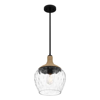 Quoizel - Pendellampe ROYER 1xE27/60W/230V diameter 30,2 cm transparent/sort/beige