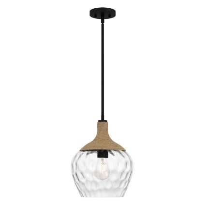 Quoizel - Pendellampe ROYER 1xE27/60W/230V diameter 30,2 cm transparent/sort/beige