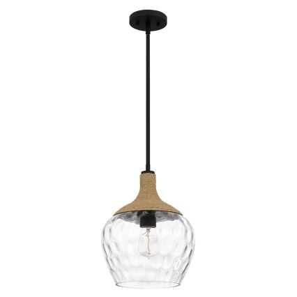 Quoizel - Pendellampe ROYER 1xE27/60W/230V diameter 30,2 cm transparent/sort/beige
