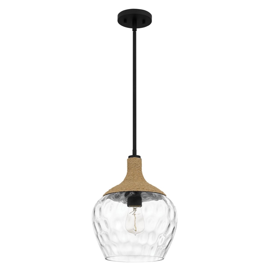 Quoizel - Pendellampe ROYER 1xE27/60W/230V diameter 30,2 cm transparent/sort/beige
