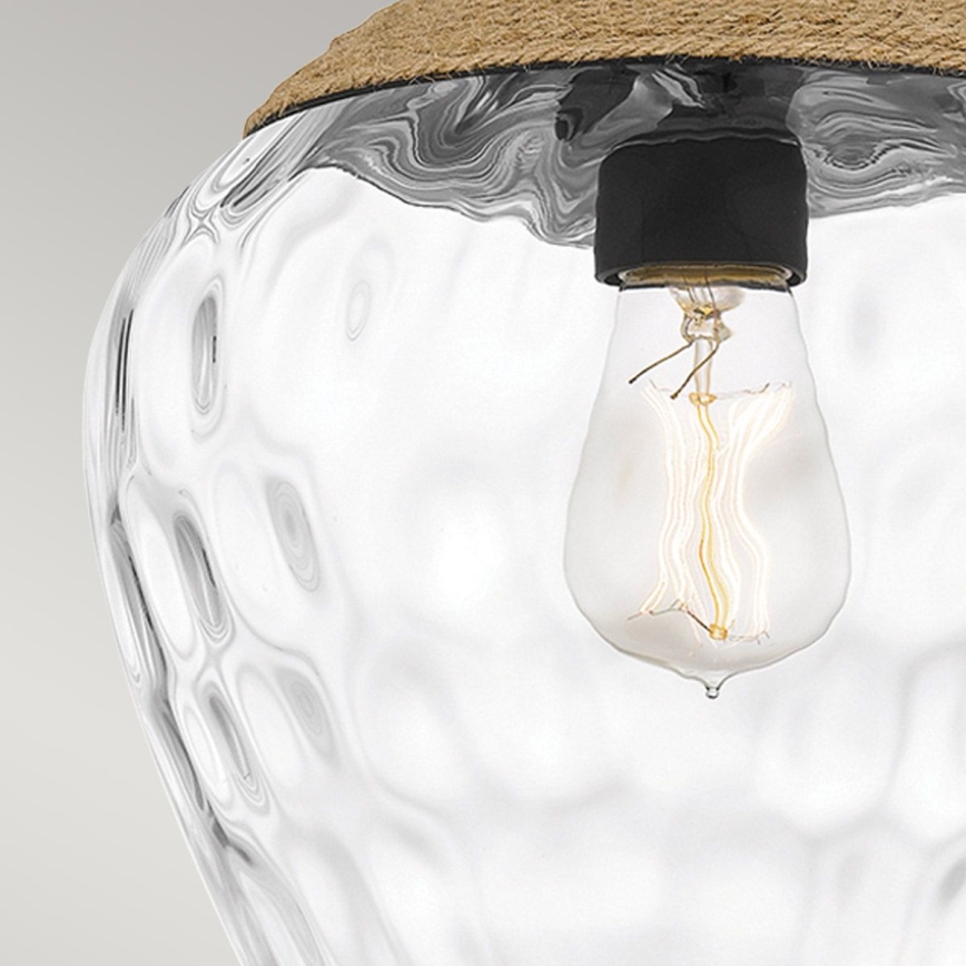 Quoizel - Pendellampe ROYER 1xE27/60W/230V diameter 30,2 cm transparent/sort/beige