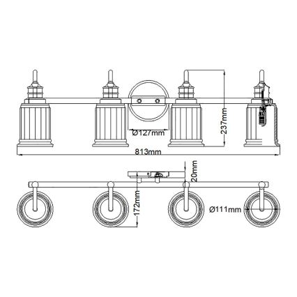 Quoizel - LED væglampe til badeværelse SWELL 4xG9/3W/230V IP44 blank krom