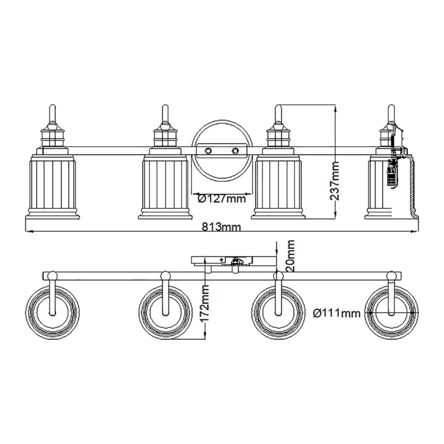 Quoizel - LED væglampe til badeværelse SWELL 4xG9/3W/230V IP44 blank krom