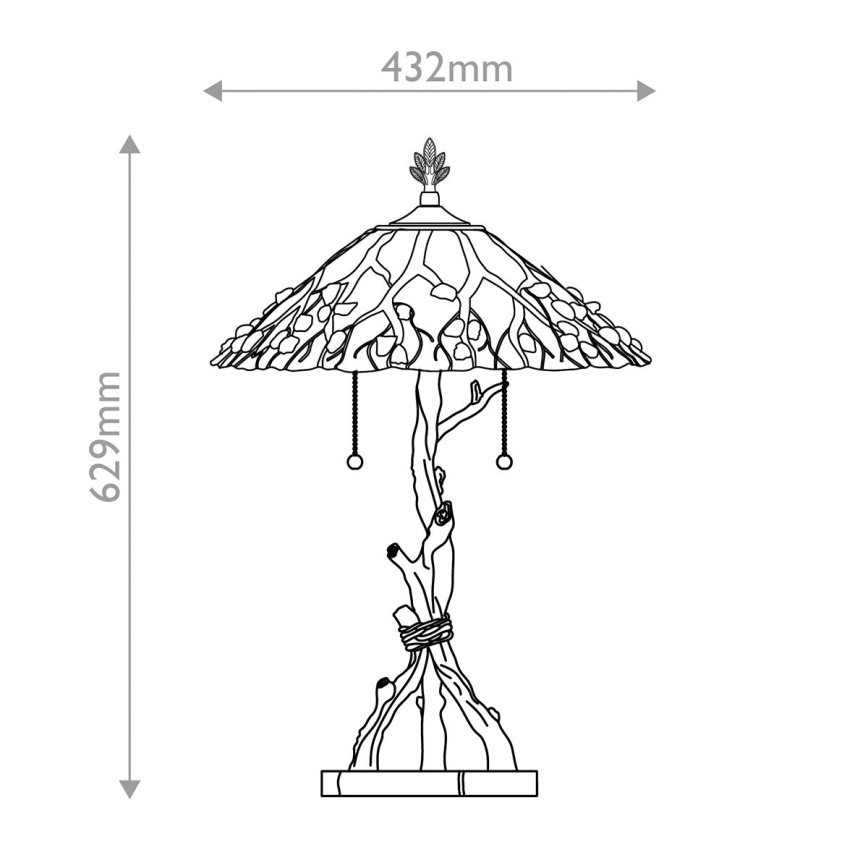 Quoizel - Bordlampe Tiffany WHISPERING 2xE27/60W/230V