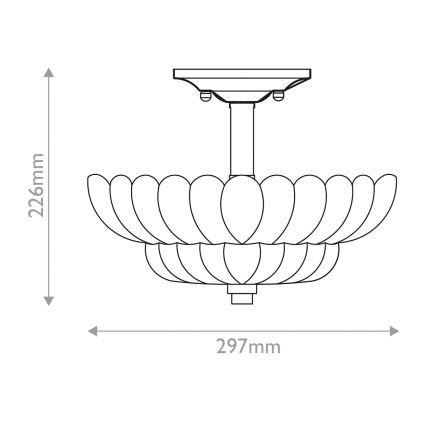 Quoizel - Loftlampe WHITECAP 3xE14/40W/230V diameter 29,7 cm