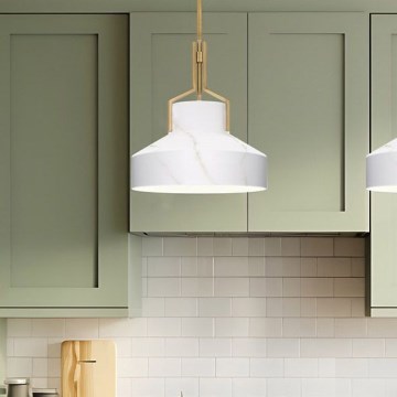 Quoizel - Stangpendel BRECKEN 2xE27/60W/230V guld/marmordekor