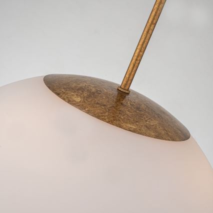 Quoizel - Pendellampe STARING 3xE14/40W/230V diameter 45,7 cm guldfarvet/patina/hvid