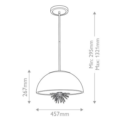 Quoizel - Pendellampe STARING 3xE14/40W/230V diameter 45,7 cm guldfarvet/patina/hvid