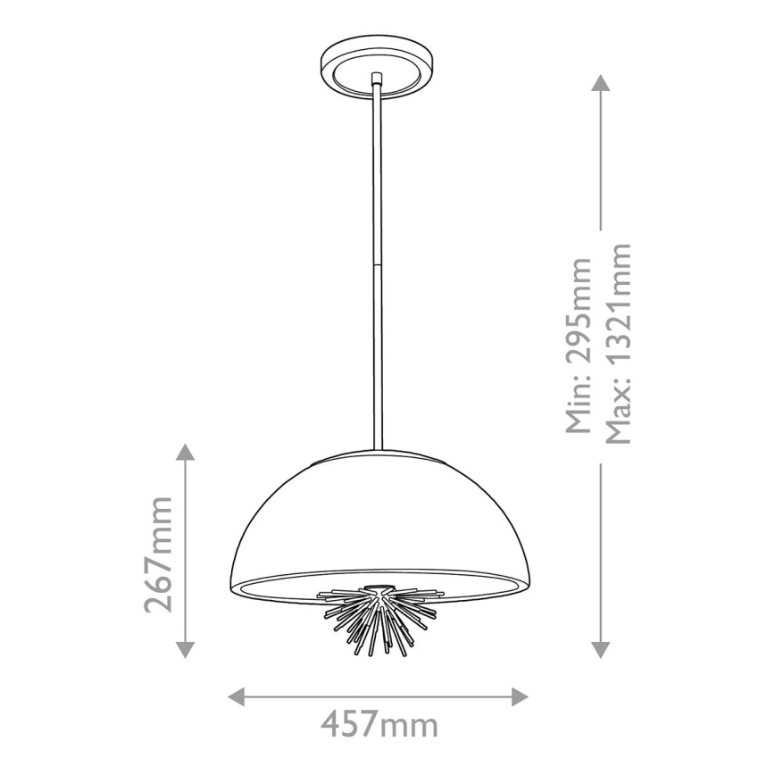Quoizel - Pendellampe STARING 3xE14/40W/230V diameter 45,7 cm guldfarvet/patina/hvid