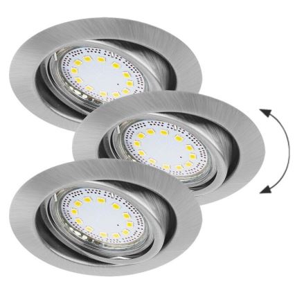 Rabalux - Sæt med 3x LED indbygningsspots 1xGU10/3W/230V IP40