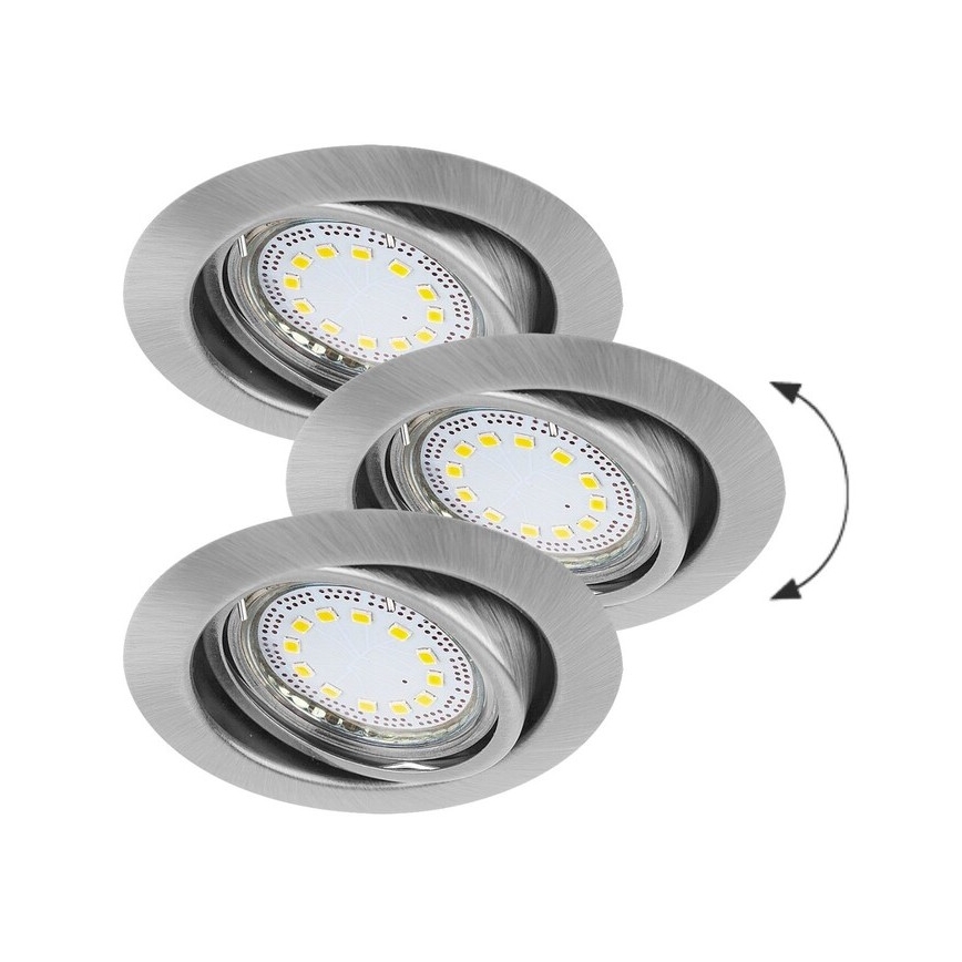 Rabalux - Sæt med 3x LED indbygningsspots 1xGU10/3W/230V IP40