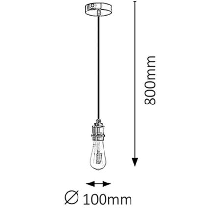 Rabalux 1411 - Pendel FIXY E27/40W antik sort