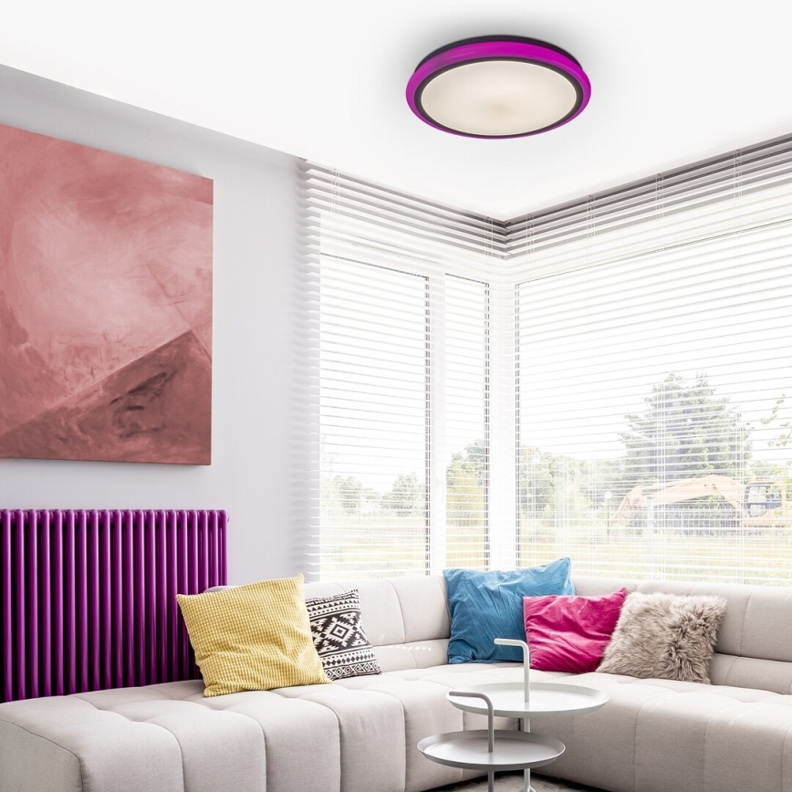 Rabalux - LED-dæmpbar loftlampe med fjernbetjening, RGB, 32W, 230V, Ø 40 cm