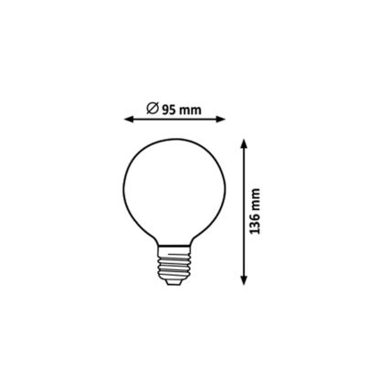 Rabalux - LED-pære G95 E27/7,2W/230V 2700K