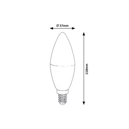 Rabalux - LED-pære dæmpbar RGB-farver C37 E14/5W/230V Wi-Fi 3000-6500K